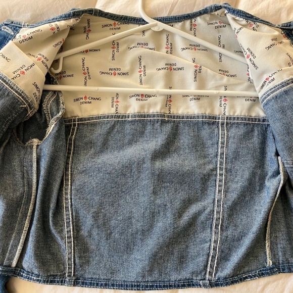 Simon Chang denim top - Picture 4 of 5